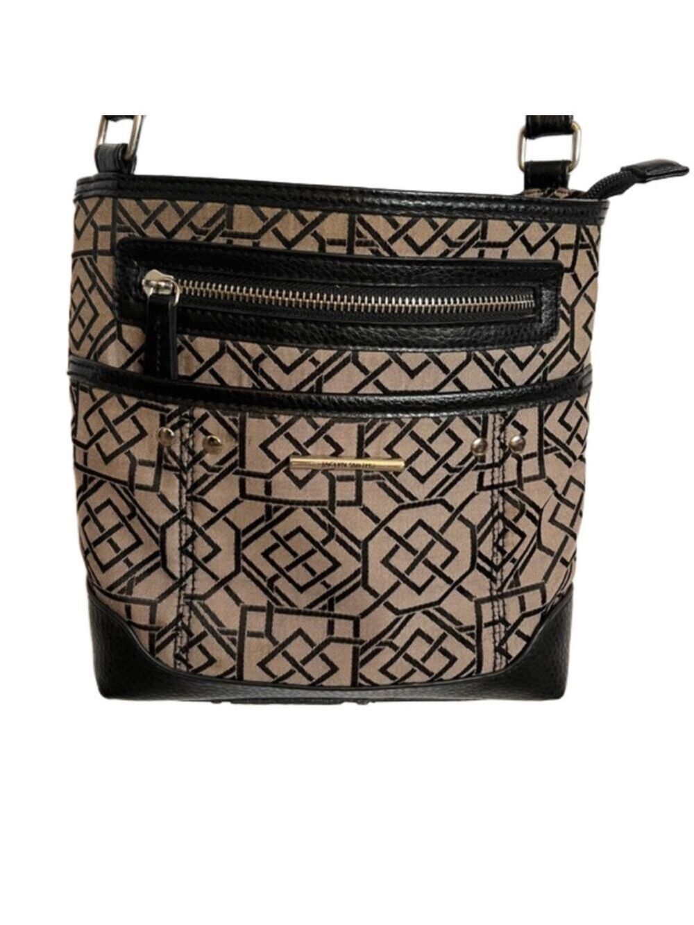 Jaclyn Smith cross body zipper geometric pattern bag
